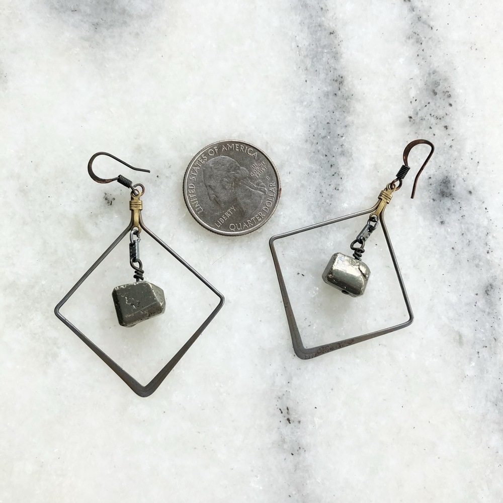 Artist Made Hematite Diamond Shape Dangles 🔶 - Picture 3 of 3